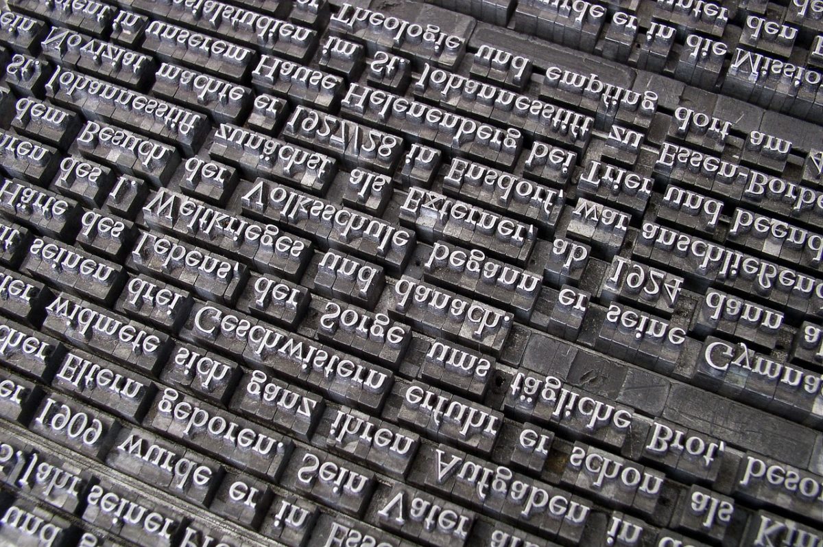 Narrative form of typesetting fonts